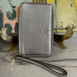 Kate Spade Silver Wallet Wristlet